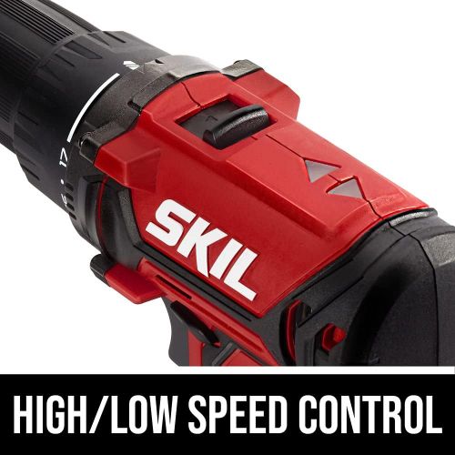  SKIL 20V 1/2 Inch Cordless Drill Driver Includes 2.0Ah PWR CORE 20 Lithium Battery and Charger - DL527502