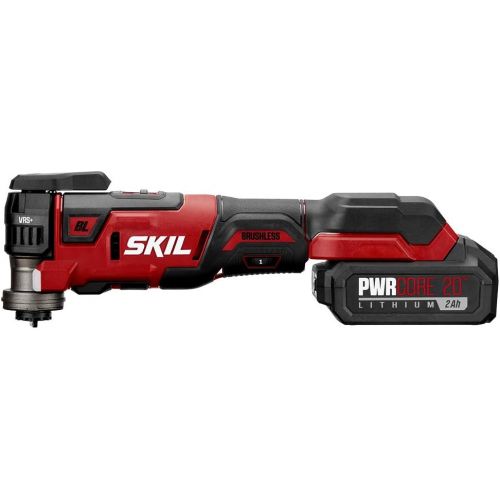  [아마존베스트]SKIL PWRCore 20 Brushless 20V Oscillating Tool Kit with 35pcs Sanding Paper, 3 Blades, Sanding Pad, Rigid Scraper, Accessory Case, Includes 2.0Ah Lithium Battery & PWRJump Charger