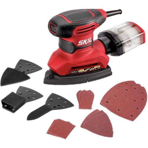  [아마존베스트]SKIL SR232301Corded Multi-Function Detail Sander with 12Pcs Sanding Paper & 3Pcs Additional Detail Attachment