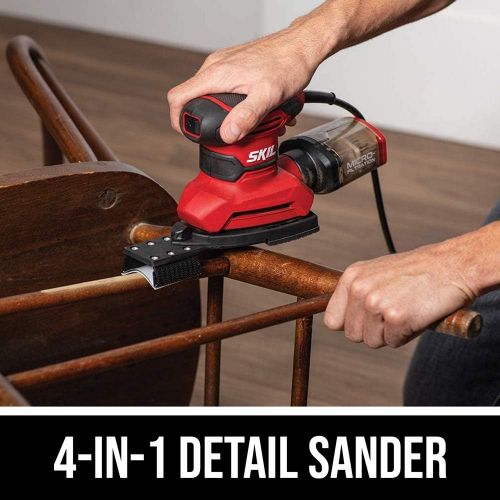  [아마존베스트]SKIL SR232301Corded Multi-Function Detail Sander with 12Pcs Sanding Paper & 3Pcs Additional Detail Attachment