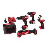 Skil SKIL 2-Tool Combo Kit: PWRCore 12 Brushless 12V 1/2 Inch Cordless Drill Driver and 100 Foot Laser Distance Measurer and Level, Includes 2.0Ah Lithium Battery and PWRJump Charger -