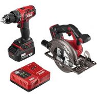 SKIL 2-Tool Combo Kit: PWR CORE 20 Brushless 20V Cordless Drill Driver and Cordless Circular Saw Includes 4.0Ah Lithium Battery and PWRJump Charger - CB743901