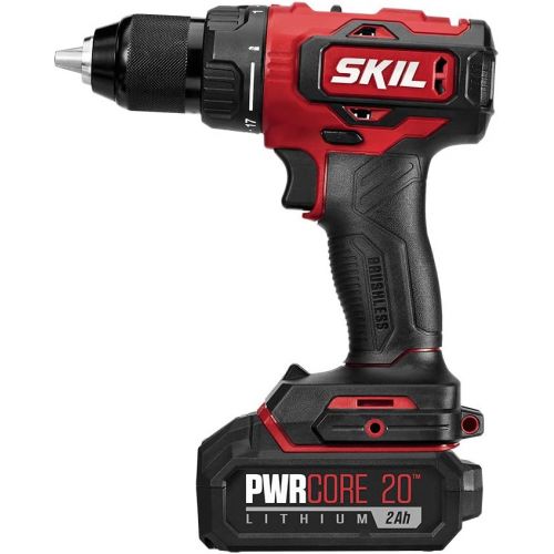  SKIL 2-Tool Combo Kit: PWR CORE 20 Brushless 20V Cordless Drill Driver and Cordless Circular Saw Includes 4.0Ah Lithium Battery and PWRJump Charger - CB743901