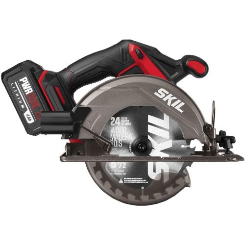  SKIL 2-Tool Combo Kit: PWR CORE 20 Brushless 20V Cordless Drill Driver and Cordless Circular Saw Includes 4.0Ah Lithium Battery and PWRJump Charger - CB743901