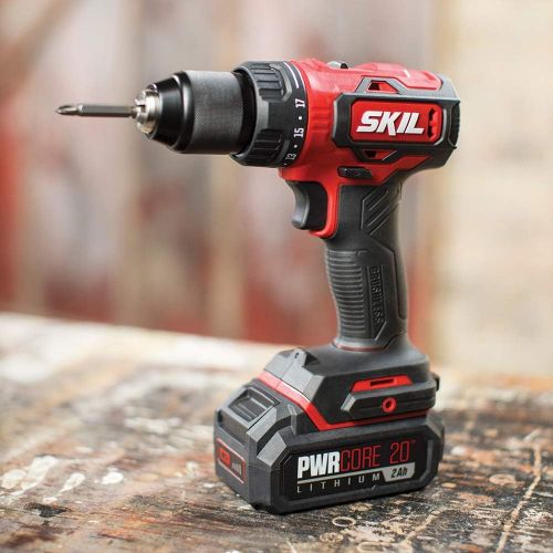  SKIL 2-Tool Combo Kit: PWR CORE 20 Brushless 20V Cordless Drill Driver and Cordless Circular Saw Includes 4.0Ah Lithium Battery and PWRJump Charger - CB743901