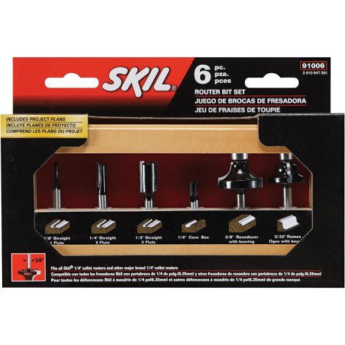  Skil 91006 6pc Router Bit Set w/ Instructions