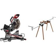 Skil 10 Dual Bevel Sliding Miter Saw - MS6305-00 & BORA Portamate PM-4000 - Heavy Duty Folding Miter Saw Stand with Quick Attach Tool Mounting Bars Orange, 44 x 10 x 6.5 inches