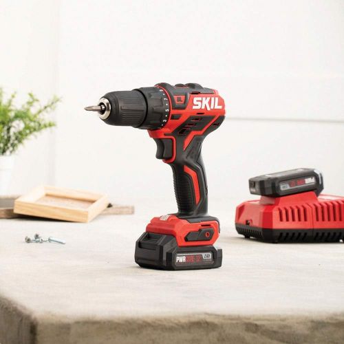  SKIL 2-Tool Combo Kit: PWRCore 12 Brushless 12V 1/2 Inch Cordless Drill Driver and Compact Brushless Reciprocating Saw, Includes 2.0Ah Lithium Battery and PWRJump Charger - CB74260