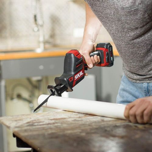  SKIL 2-Tool Combo Kit: PWRCore 12 Brushless 12V 1/2 Inch Cordless Drill Driver and Compact Brushless Reciprocating Saw, Includes 2.0Ah Lithium Battery and PWRJump Charger - CB74260