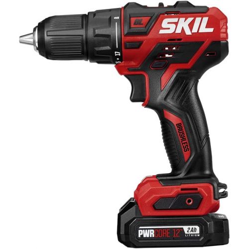  SKIL 2-Tool Combo Kit: PWRCore 12 Brushless 12V 1/2 Inch Cordless Drill Driver and Compact Brushless Reciprocating Saw, Includes 2.0Ah Lithium Battery and PWRJump Charger - CB74260