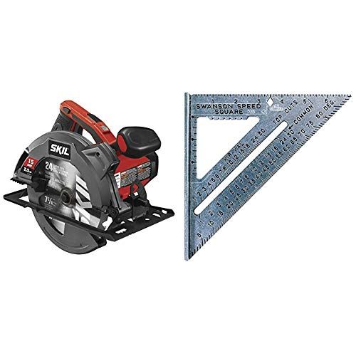  SKIL 5280-01 15-Amp 7-1/4-Inch Circular Saw with Single Beam Laser Guide & Swanson Tool Co S0101 7 Inch Speed Square Tile