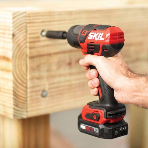  SKIL 2-Tool Kit: PWRCore 12 Brushless 12V 1/2 Inch Cordless Drill Driver and 1/4 Inch Hex Impact Driver, Includes Two 2.0Ah Lithium Batteries and One Standard Charger - CB738501
