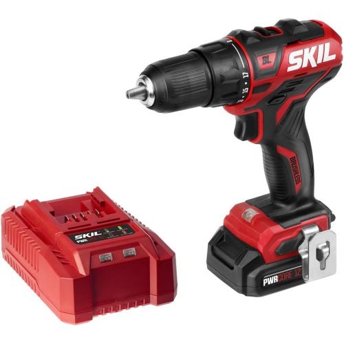  SKIL PWRCore 12 Brushless 12V 1/2 Inch Cordless Drill Driver, Includes 2.0Ah Lithium Battery and Standard Charger - DL529003