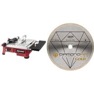 SKIL 3550-02 7-Inch Wet Tile Saw with HydroLock Water Containment System & QEP 6-7003Q 7 Inch Diameter Continuous Rim Premium Diamond Blade, 5/8 Inch Arbor, 5500 Maximum RPM