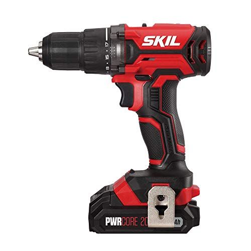  Skil 20V 1/2 Inch Cordless Drill Driver, Includes 2.0Ah PWRCore 20 Lithium Battery and Charger - DL5275-10