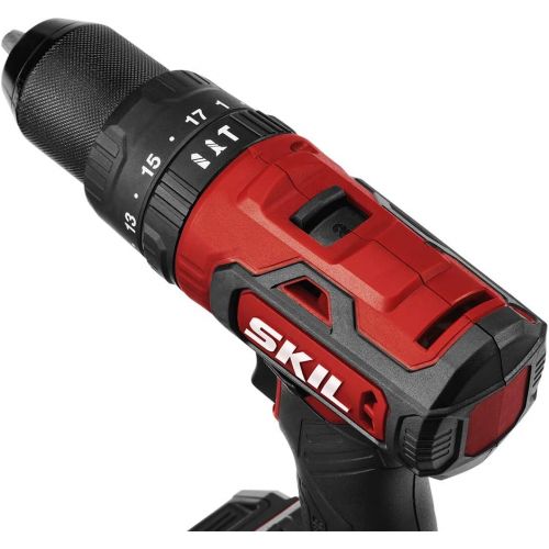  SKIL PWR CORE 20 Brushless 20V 1/2 Inch Hammer Drill Includes 2.0Ah Lithium Battery and PWR JUMP Charger - HD529402