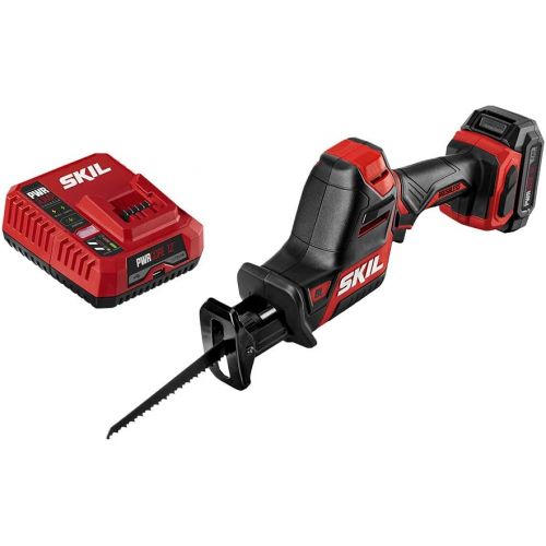  SKIL PWR CORE 12 Brushless 12V Compact Reciprocating Saw Kit, Includes 2.0Ah Lithium Battery and PWR JUMP Charger - RS582802