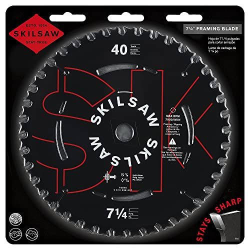  SKIL 75940 Titanium 7-1/4-Inch 40 Tooth ATB Thin Kerf Crosscutting Saw Blade with 5/8-Inch and Diamond Knockout Arbor