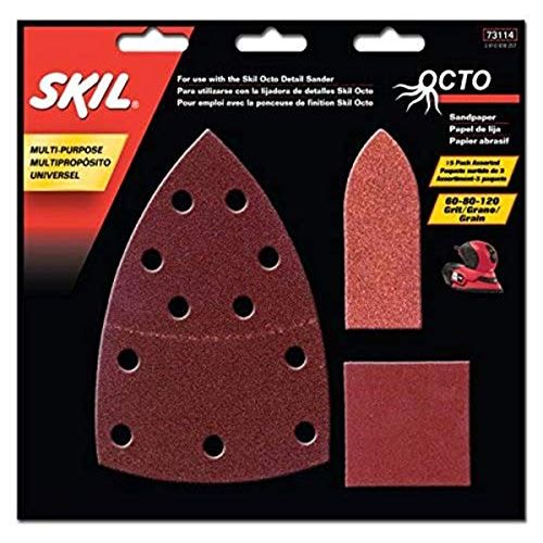  SKIL 73114 Octo Sandpaper Kit, Asst Grit for SKIL Sander SR232301 - 15 Pc