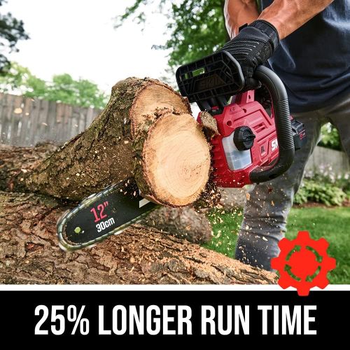  Skil CS4562B-10 PWR CORE 20 Brushless 12 Chain Saw Kit, Includes 4.0Ah Battery and Charger, Red