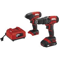 SKIL 20V 2-Tool Combo Kit: 20V Cordless Drill Driver and Impact Driver Kit Includes 2.0Ah PWR CORE 20 Lithium Battery and Charger - CB739001