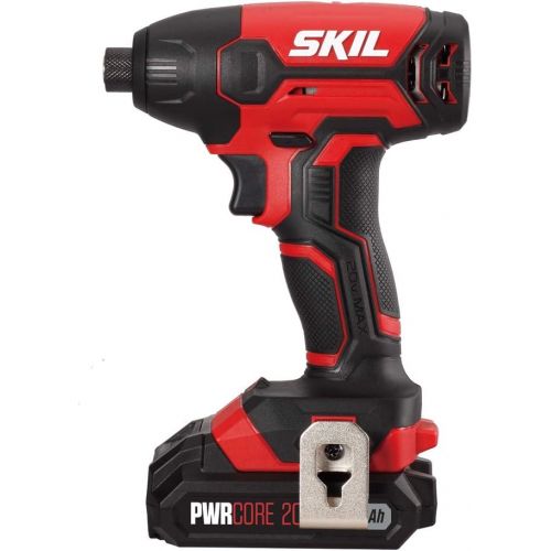  SKIL 20V 2-Tool Combo Kit: 20V Cordless Drill Driver and Impact Driver Kit Includes 2.0Ah PWR CORE 20 Lithium Battery and Charger - CB739001