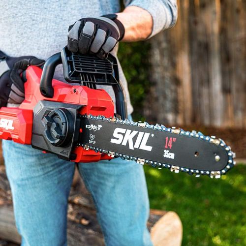  SKIL CS4555-10 PWR CORE 40 14” Brushless 40V Chainsaw Kit Includes 2.5Ah Battery and Auto PWR Jump Charger