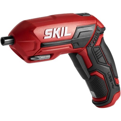  SKIL 4V Pivot Grip Rechargeable Cordless Screwdriver, Includes 9pcs Bit, 1pc Bit Holder, USB Charging Cable - SD561802