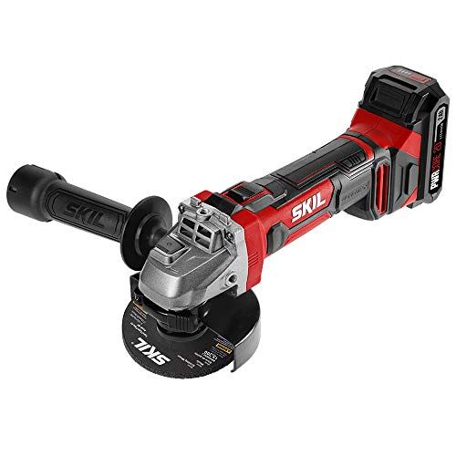  Skil - AG290202 Skil 20V 4-1/2 Inch Angle Grinder, Includes 2.0Ah PWRCore 20 Lithium Battery and Charger - AG2902-10