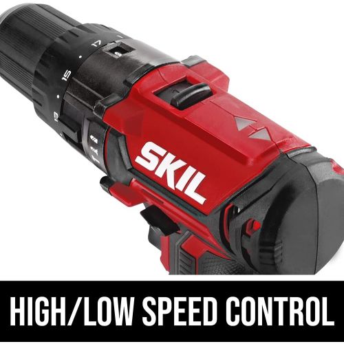  SKIL 20V 1/2 Inch Hammer Drill, Includes 2.0Ah PWRCore 20 Lithium Battery and Charger - HD527802