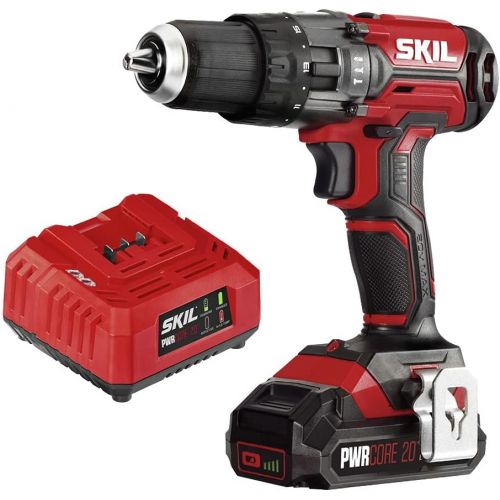 SKIL 20V 1/2 Inch Hammer Drill, Includes 2.0Ah PWRCore 20 Lithium Battery and Charger - HD527802