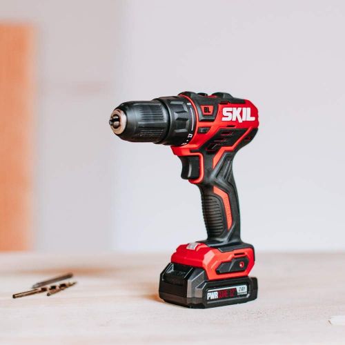  SKIL 2-Tool Drill Combo Kit: Pwrcore 12 Brushless 12V 1/2 Cordless Drill Driver & Brushless 1/4 Hex Cordless Impact Driver, Includes 2.0Ah Lithium Battery & Pwrjump Charger - CB742