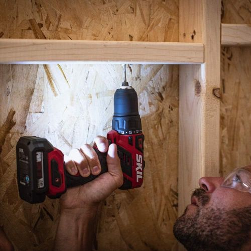  SKIL 2-Tool Drill Combo Kit: Pwrcore 12 Brushless 12V 1/2 Cordless Drill Driver & Brushless 1/4 Hex Cordless Impact Driver, Includes 2.0Ah Lithium Battery & Pwrjump Charger - CB742