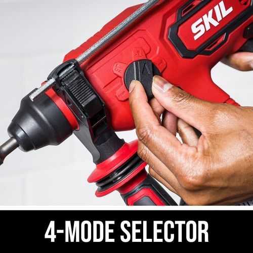  Skil PWRCore 20 Brushless 20V 7/8 Rotary Hammer Kit, Includes 5.0Ah Battery, PWRJump Charger and PWRAssit USB Adapter - RH1704-1A