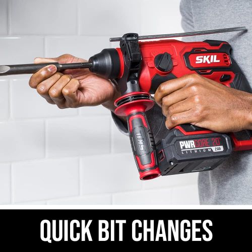  Skil PWRCore 20 Brushless 20V 7/8 Rotary Hammer Kit, Includes 5.0Ah Battery, PWRJump Charger and PWRAssit USB Adapter - RH1704-1A