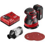 SKIL PWRCore 20 Brushless 20V 5-Inch Random Orbital Sander, Includes 2.0Ah Lithium Battery and PWRJump Charger - SR660302
