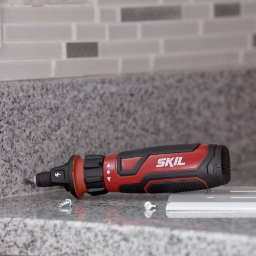  SKIL Rechargeable 4V Cordless Screwdriver with Circuit Sensor Technology Includes 45pcs Bit Set, USB Charging Cable, Carrying Case - SD561204