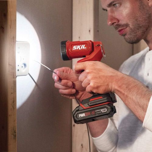  SKIL 20V 4-Tool Combo Kit: 20V Cordless Drill Driver Reciprocating Saw, Circular Saw and Spotlight, Includes Two 2.0Ah PWR CORE Lithium Batteries and One Charger - CB739701
