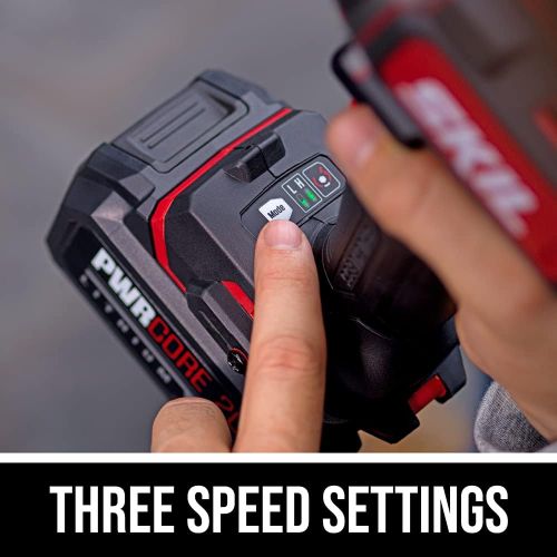  SKIL PWR CORE 20 Brushless 20V 1/2 Inch Impact Wrench Included 5.0Ah Battery, PWR JUMP Charger and PWR ASSIST USB Adapter - IW5739-1A