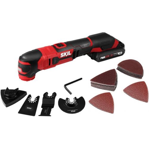  SKIL 20V Oscillating Tool Kit with 32pcs Accessories Includes 2.0Ah PWR CORE 20 Lithium Battery and Charger - OS593002