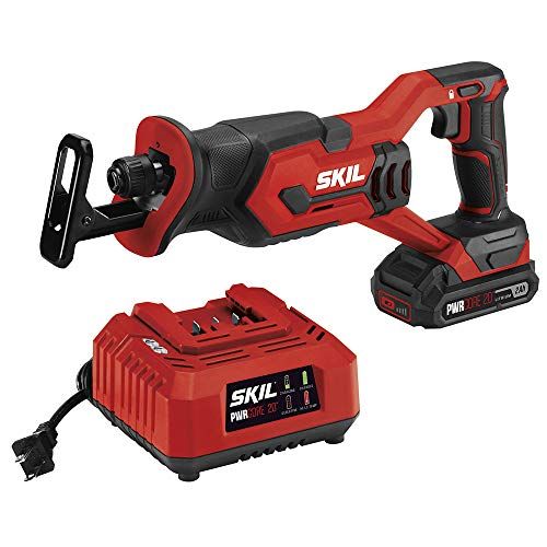  SKIL 20V Compact Reciprocating Saw Includes 2.0Ah PWR CORE 20 Lithium Battery and Charger - RS582902