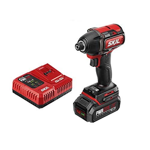  SKIL PWR CORE 20 Brushless 20V 1/4 Hex Impact Driver, Includes 2.0Ah Lithium Battery & Pwrjump Charger - ID573902