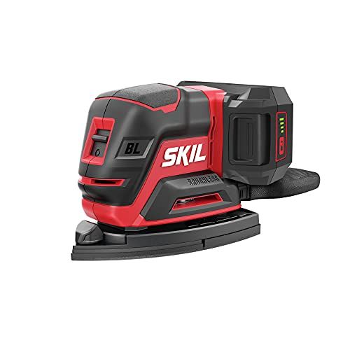  SKIL SR6607B-10 20V Brushless Compact Multi-sander Kit, Includes PWR CORE 2.0Ah Lithium Battery and PWR JUMP Charger