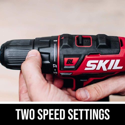  SKIL 2-Tool Combo Kit: PWRCore 12 Brushless 12V 1/2 Inch Cordless Drill Driver and 12 Inch Digital Level, Includes 2.0Ah Lithium Battery and PWRJump Charger - CB737601