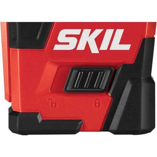  SKIL 65ft. 360° Red Self-Leveling Cross Line Laser Level with Horizontal and Vertical Lines Rechargeable Lithium Battery with USB Charging Port, Compact Tripod & Carry Bag Included