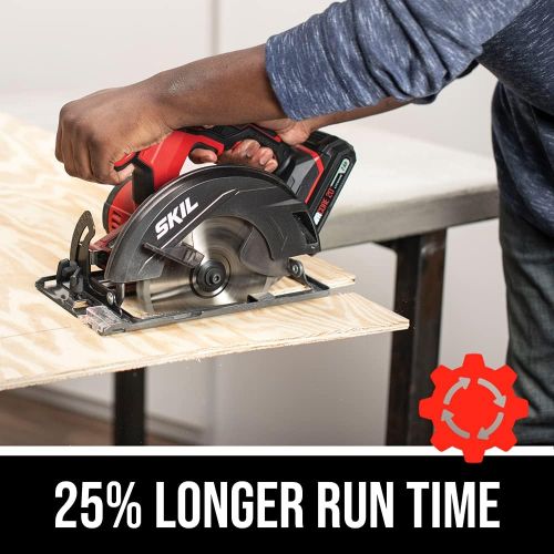  SKIL 20V 6-1/2 Inch Circular Saw, Includes 5.0Ah PWRCore 20 Lithium Battery and Charger - CR540603