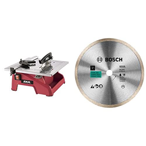  SKIL 7-Inch Wet Tile Saw - 3540-02 & BOSCH DB743S 7-Inch Continuous Rim Diamond Blade