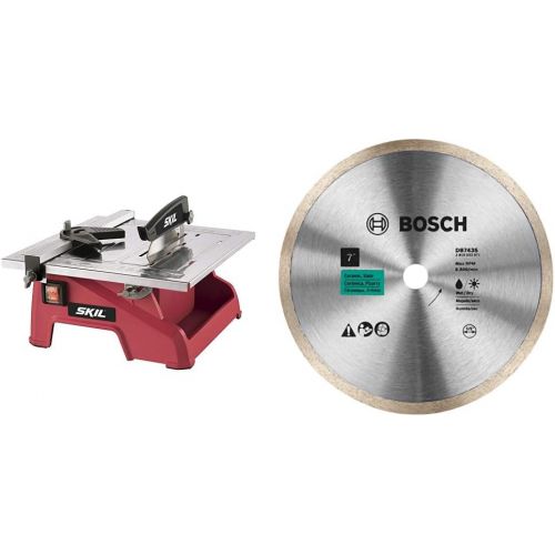  SKIL 7-Inch Wet Tile Saw - 3540-02 & BOSCH DB743S 7-Inch Continuous Rim Diamond Blade