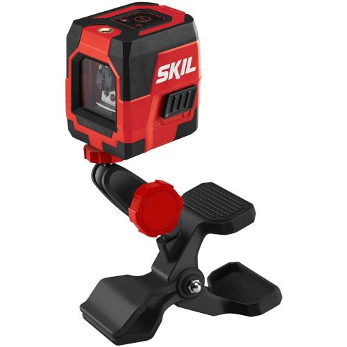  SKIL 50ft. Red Self-Leveling Cross Line Laser Level with Horizontal and Vertical Lines, Rechargeable Lithium Battery with USB Charging Port, Clamp & Carry Bag Included - LL932301