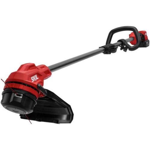  Skil LT4823B-10 PWR CORE 20 Brushless 20V 13 String Trimmer Kit, Includes 4.0Ah Battery and Charger, Red
